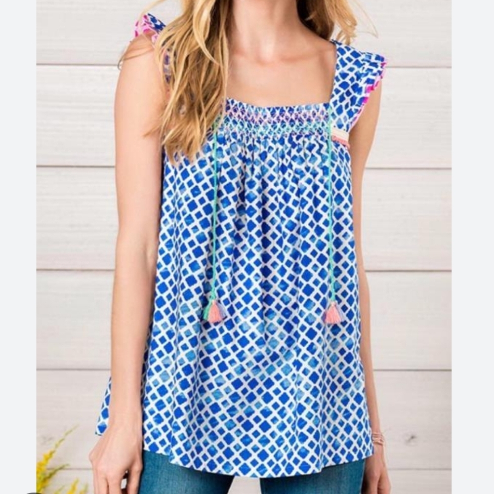 Matilda Jane Wandering Waters Cap Sleeve Top